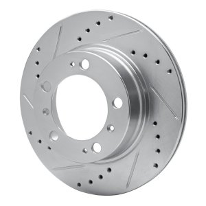 Porsche Boxster Brake Rotor (1) - Rear Left - R1 Concepts - Drilled & Slotted - Silver - `97-`04